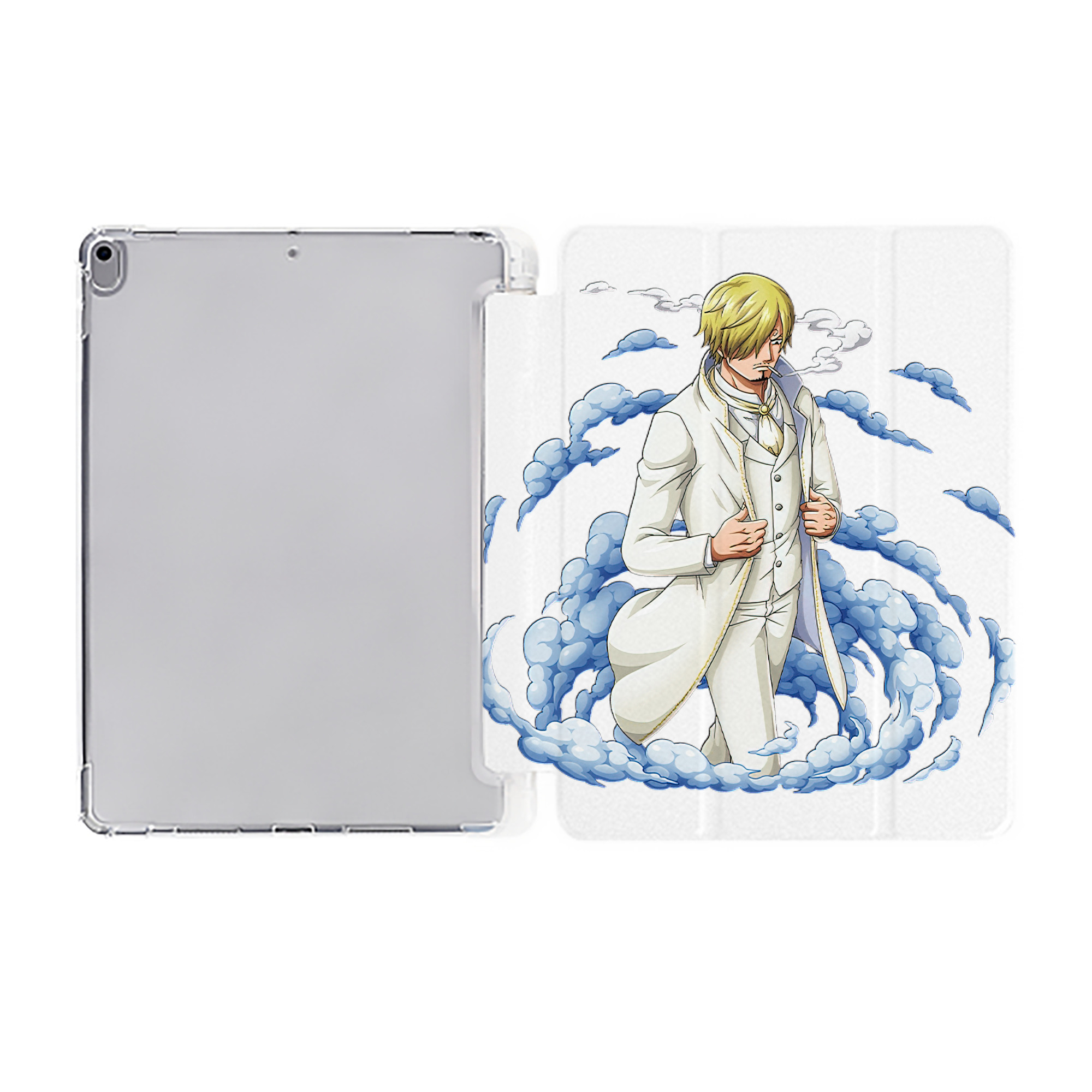 （画像用） ワンピース サンジ ONE PIECE Sanji IPad ケース ペン収納付き 三つ折りスタンド PUレザー×シリコン 対応機種9.5/10.5/10.9インチ